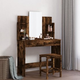 Schminktisch mit Spiegel aus geräucherter Eiche, 96 x 39 x 142 cm von , Schlafzimmerkommoden - Ref: Foro24-837579, Preis: 79,...