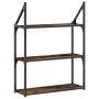 Engineered wood wall shelf smoked oak 60x21x78.5 cm by , Shelves and shelves - Ref: Foro24-835451, Price: 38,97 €, Discount: %