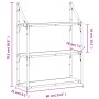 Wandregal aus Holzwerkstoff, geräucherte Eiche, 60 x 21 x 78,5 cm von , Regale und Regale - Ref: Foro24-835451, Preis: 38,97 ...