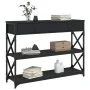 Black engineered wood console table 100x28x75 cm by , Side tables - Ref: Foro24-834190, Price: 81,24 €, Discount: %