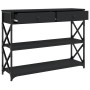 Black engineered wood console table 100x28x75 cm by , Side tables - Ref: Foro24-834190, Price: 82,85 €, Discount: %