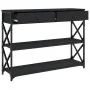 Black engineered wood console table 100x28x75 cm by , Side tables - Ref: Foro24-834190, Price: 81,24 €, Discount: %