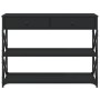 Mesa consola madera de ingeniería negra 100x28x75 cm
