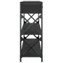 Black engineered wood console table 100x28x75 cm by , Side tables - Ref: Foro24-834190, Price: 81,24 €, Discount: %