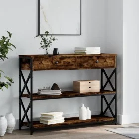Konsolentisch aus geräuchertem Eichenholzwerkstoff, 100 x 28 x 75 cm von , Seitentische - Ref: Foro24-834192, Preis: 99,09 €,...