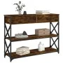 Smoked oak engineered wood console table 100x28x75 cm by , Side tables - Ref: Foro24-834192, Price: 99,09 €, Discount: %