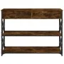 Smoked oak engineered wood console table 100x28x75 cm by , Side tables - Ref: Foro24-834192, Price: 99,09 €, Discount: %