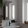 Bathroom cabinet with arched mirror and LED light black 42x13x70 cm by , bathroom vanities - Ref: Foro24-357975, Price: 107,4...