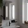 Bathroom cabinet with arched mirror and LED light black 42x13x70 cm by , bathroom vanities - Ref: Foro24-357975, Price: 105,5...