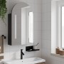 Mueble de baño con espejo arqueado y luz LED negro 42x13x70 cm de , Tocadores de baño - Ref: Foro24-357975, Precio: 107,84 €