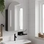 Mueble de baño con espejo arqueado y luz LED negro 42x13x70 cm de , Tocadores de baño - Ref: Foro24-357975, Precio: 105,58 €,...