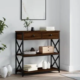 Oak brown engineered wood console table 75x28x75 cm by , Side tables - Ref: Foro24-834199, Price: 76,63 €, Discount: %