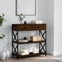 Oak brown engineered wood console table 75x28x75 cm by , Side tables - Ref: Foro24-834199, Price: 80,01 €, Discount: %