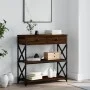 Oak brown engineered wood console table 75x28x75 cm by , Side tables - Ref: Foro24-834199, Price: 76,63 €, Discount: %