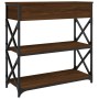 Mesa consola madera de ingeniería marrón roble 75x28x75 cm