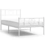 Metal bed frame with headboard and footboard white 80x200 cm by , Beds and slatted bases - Ref: Foro24-355521, Price: 79,24 €...