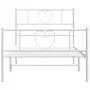 Metal bed frame with headboard and footboard white 80x200 cm by , Beds and slatted bases - Ref: Foro24-355521, Price: 79,24 €...