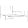 Metal bed frame with headboard and footboard white 80x200 cm by , Beds and slatted bases - Ref: Foro24-355521, Price: 79,24 €...