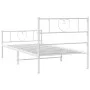 Metal bed frame with headboard and footboard white 80x200 cm by , Beds and slatted bases - Ref: Foro24-355521, Price: 79,24 €...