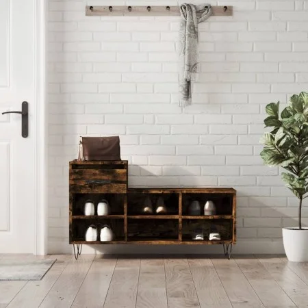 Shoe cabinet made of smoked oak plywood, 102x36x60 cm by , Shoe racks and shoe organizers - Ref: Foro24-831369, Price: 44,88 ...