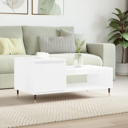 Couchtisch aus Sperrholz glänzend weiß 100x50x45 cm von , Couchtisch - Ref: Foro24-830822, Preis: 51,11 €, Rabatt: %