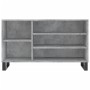 Mueble zapatero madera contrachapada gris hormigón 102x36x60 cm