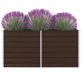 Galvanized steel raised planter in brown, 160x80x45 cm. by , Pots and planters - Ref: Foro24-47012, Price: 77,03 €, Discount: %