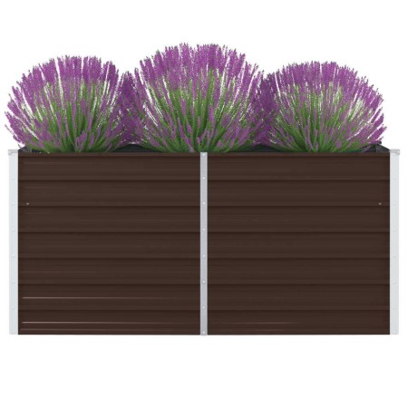 Brauner erhöhter Pflanzkübel aus verzinktem Stahl 160x80x45 cm von , Töpfe und Pflanzgefäße - Ref: Foro24-47012, Preis: 79,71...