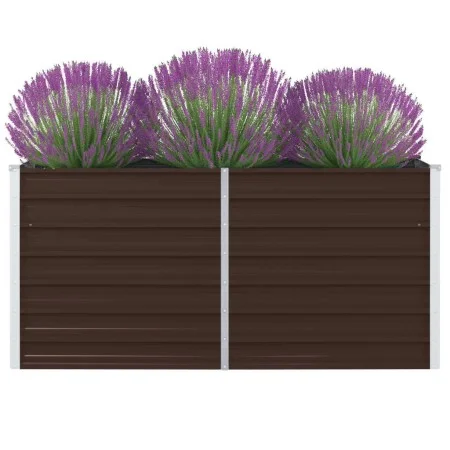 Galvanized steel raised planter in brown, 160x80x45 cm. by , Pots and planters - Ref: Foro24-47012, Price: 77,03 €, Discount: %