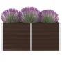 Galvanized steel raised planter in brown, 160x80x45 cm. by , Pots and planters - Ref: Foro24-47012, Price: 77,03 €, Discount: %