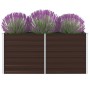 Jardinera elevada de acero galvanizado marrón 160x80x45 cm de , Maceteros y jardineras - Ref: Foro24-47012, Precio: 79,71 €, ...