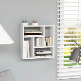 White plywood wall shelf 45.1x16x45.1 cm by , Shelves and shelves - Ref: Foro24-802948, Price: 30,73 €, Discount: %