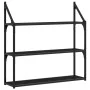 Wall shelf 3 levels engineered wood black 80x21x78.5cm by , Shelves and shelves - Ref: Foro24-835454, Price: 45,29 €, Discoun...