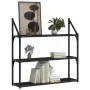 Wall shelf 3 levels engineered wood black 80x21x78.5cm by , Shelves and shelves - Ref: Foro24-835454, Price: 45,29 €, Discoun...