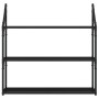 3-stöckiges Wandregal aus Holzwerkstoff schwarz 80x21x78,5cm von , Regale und Regale - Ref: Foro24-835454, Preis: 46,08 €, Ra...