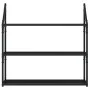 Wall shelf 3 levels engineered wood black 80x21x78.5cm by , Shelves and shelves - Ref: Foro24-835454, Price: 45,29 €, Discoun...
