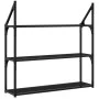Wall shelf 3 levels engineered wood black 80x21x78.5cm by , Shelves and shelves - Ref: Foro24-835454, Price: 45,29 €, Discoun...