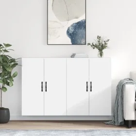 Wall cabinets 2 units engineered wood white by , Sideboards - Ref: Foro24-3197889, Price: 160,66 €, Discount: %