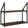 Wandregal aus braunem Eichenholz 60x21x51 cm von , Regale und Regale - Ref: Foro24-835463, Preis: 25,26 €, Rabatt: %