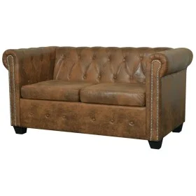Chesterfield 2-seater sofa brown synthetic leather by vidaXL, Sofas - Ref: Foro24-243619, Price: 416,17 €, Discount: %