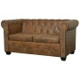 Chesterfield 2-Sitzer-Sofa aus braunem Kunstleder von vidaXL, Sofas - Ref: Foro24-243619, Preis: 429,97 €, Rabatt: %