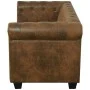Chesterfield 2-seater sofa brown synthetic leather by vidaXL, Sofas - Ref: Foro24-243619, Price: 416,17 €, Discount: %