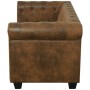 Chesterfield 2-Sitzer-Sofa aus braunem Kunstleder von vidaXL, Sofas - Ref: Foro24-243619, Preis: 429,97 €, Rabatt: %