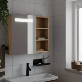 Badezimmerschrank mit Spiegel und LED-Lichteiche 60x13x52 cm von , Badezimmerwaschtische - Ref: Foro24-357972, Preis: 89,78 €...