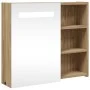 Bathroom cabinet with mirror and LED light oak 60x13x52 cm by , bathroom vanities - Ref: Foro24-357972, Price: 89,78 €, Disco...
