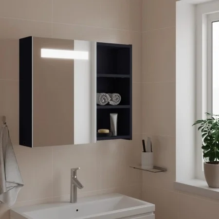 Badmöbel mit Spiegel und grauem LED-Licht 60x13x52 cm von , Badezimmerwaschtische - Ref: Foro24-357970, Preis: 90,15 €, Rabat...