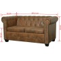 Chesterfield 2-seater sofa brown synthetic leather by vidaXL, Sofas - Ref: Foro24-243619, Price: 429,97 €, Discount: %