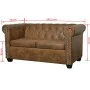 Chesterfield 2-seater sofa brown synthetic leather by vidaXL, Sofas - Ref: Foro24-243619, Price: 416,17 €, Discount: %
