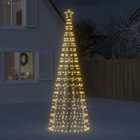 Árbol de Navidad cono con estacas 570 LEDs blanco cálido 300 cm