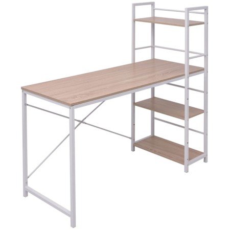 4-tier oak-colored desk with shelving by vidaXL, Desks - Ref: Foro24-20134, Price: 111,10 €, Discount: %